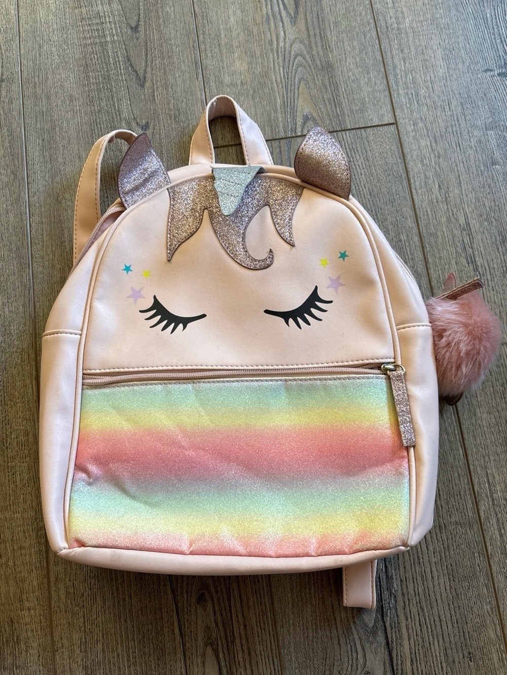 Kids Unicorn Backpack - Pink Rainbow Design